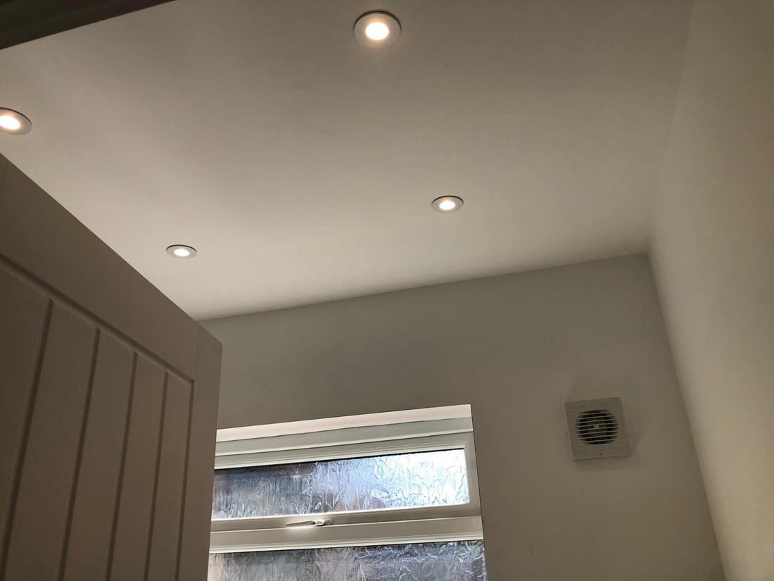 Downlights and extractor fan