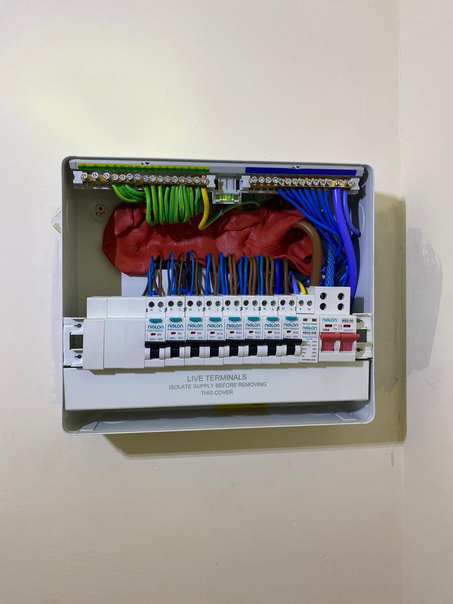 Neatly dressed wiring in a new board