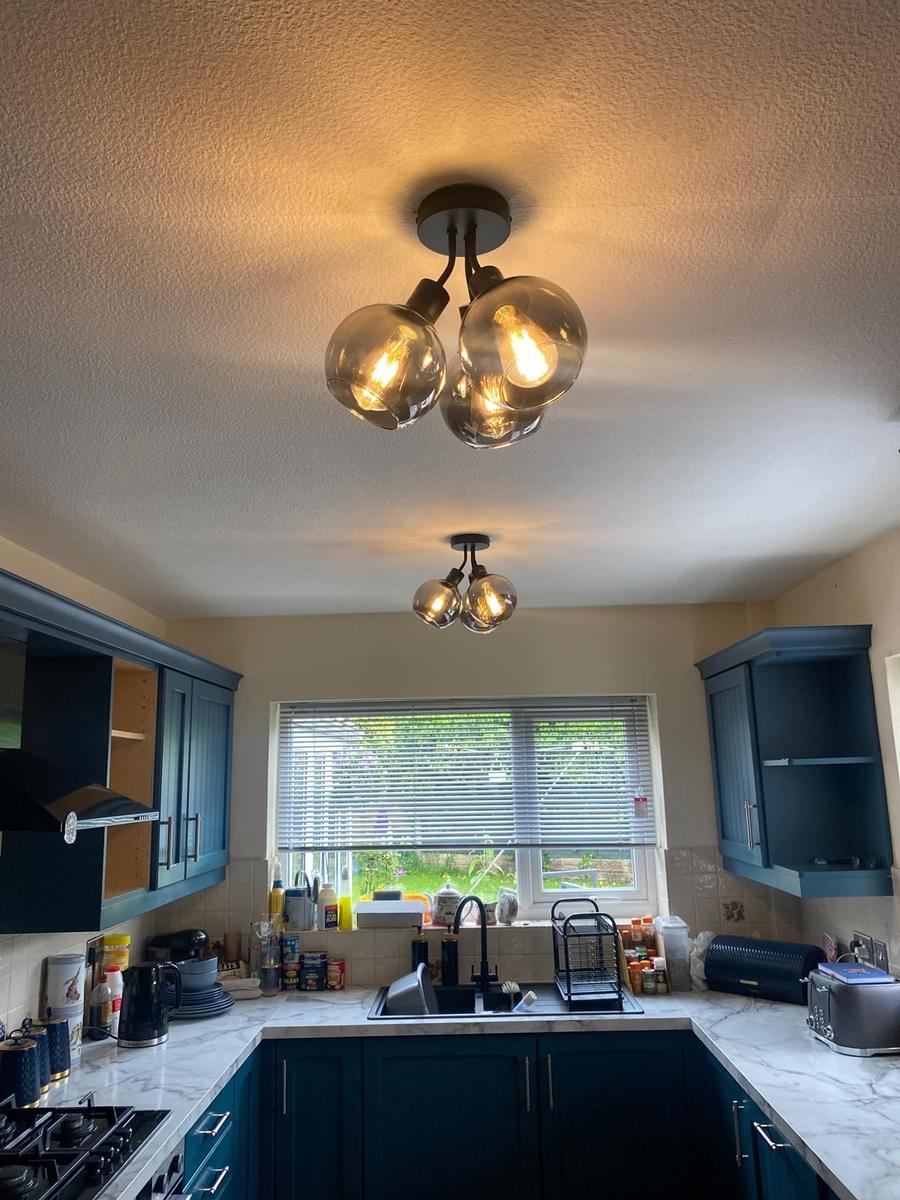 Smoked glass kitchen lights