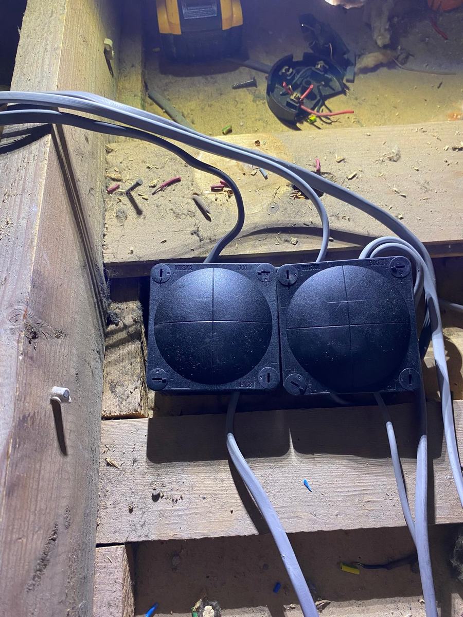 First fix cabling in a loft